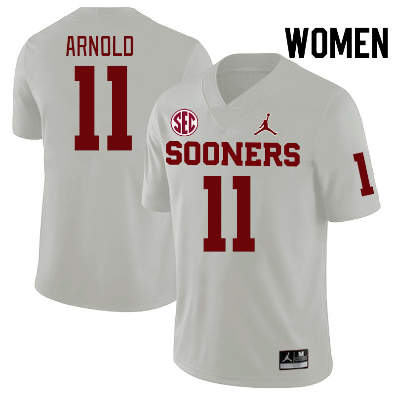 Women #11 Jackson Arnold Oklahoma Sooners 2024 SEC Conference College Football Jerseys-White